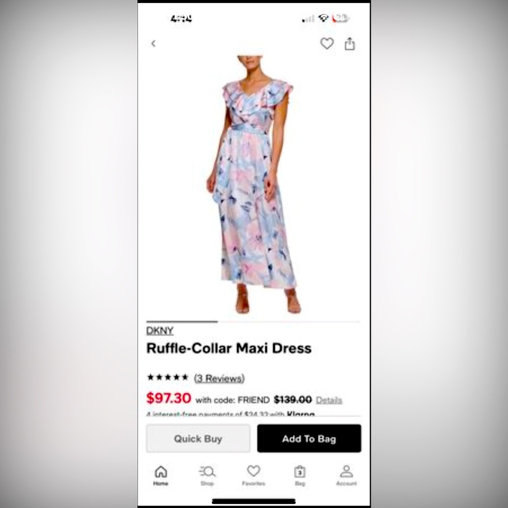 DKNY Ruffle Collar Maxi dress. Size US 16. Smoke free home. Never worn.